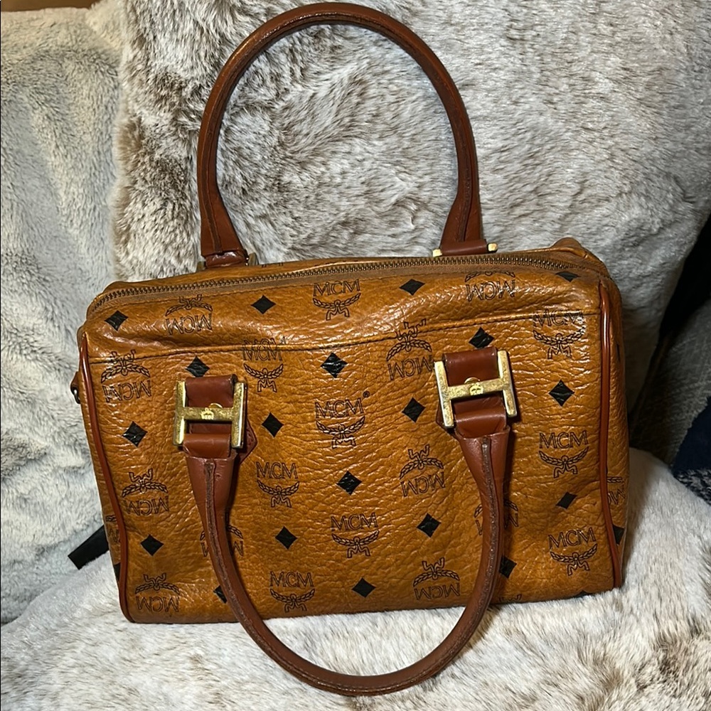 018. Vintage MCM Visetos Boston Bag (cognac) - Picture 7 of 15